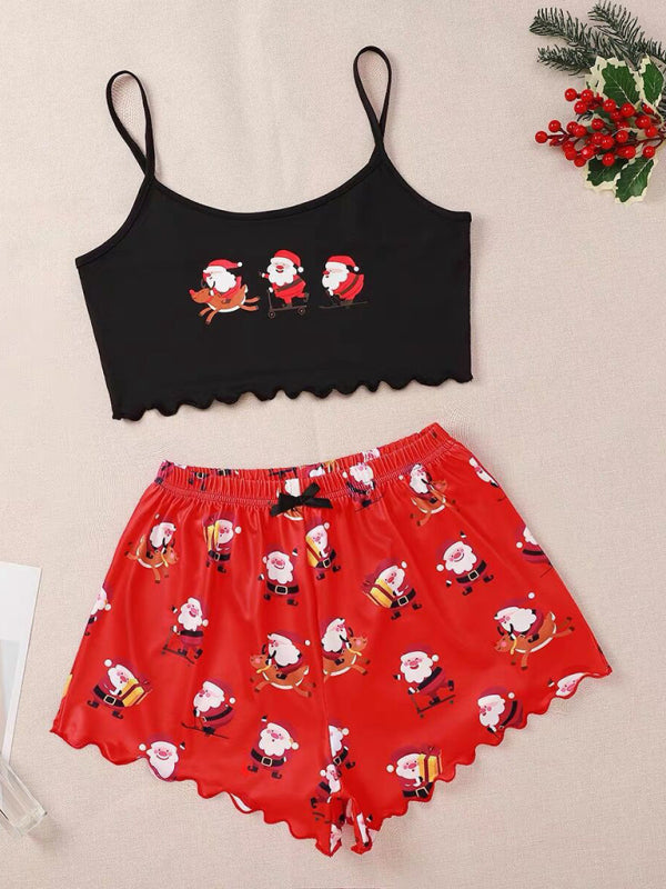 Levoire | Alphabet de Noël Joulupukki Ensemble de vêtements de loisirs imprimé deux pièces Muster1