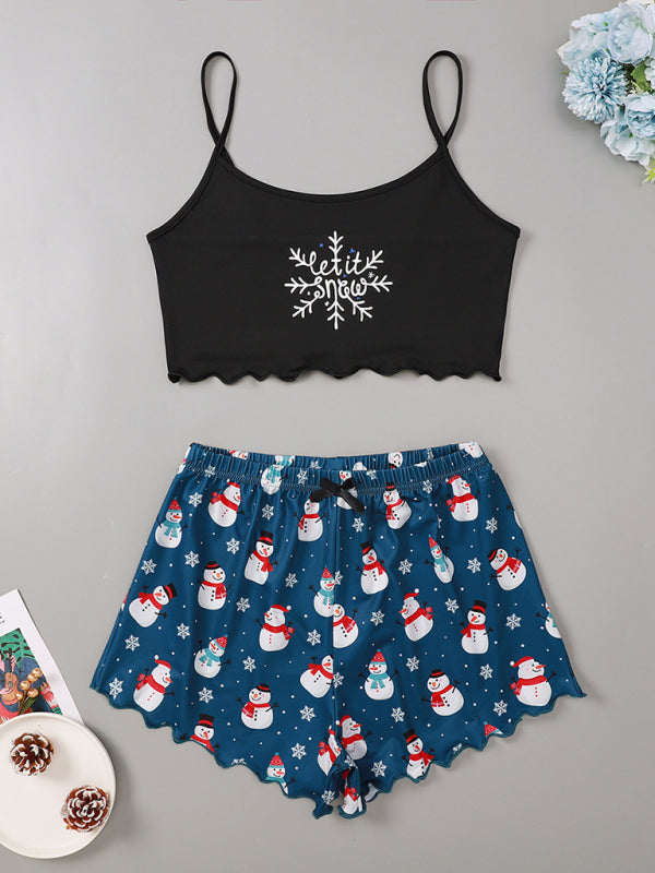 Levoire | Alphabet de Noël Joulupukki Ensemble de vêtements de loisirs imprimé deux pièces Muster2