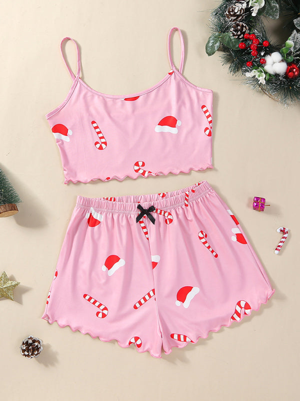 Levoire | Alphabet de Noël Joulupukki Ensemble de vêtements de loisirs imprimé deux pièces Motif4