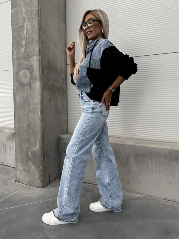 Levoire | Mode Lave Retour Lavet Denim Sømm Hoodie pour femmes