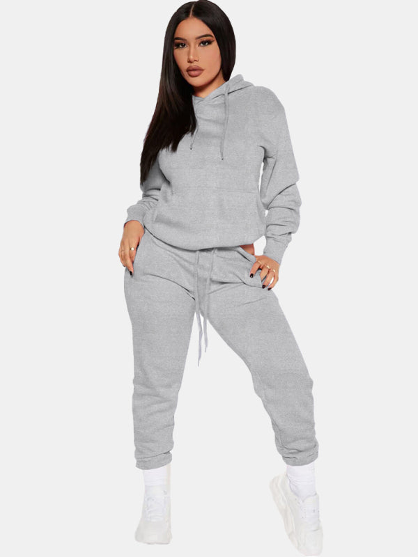 Levoire | Mode ensemble t-shirt à capuche décontracté uni et sous-vêtements sportifs Harmaa