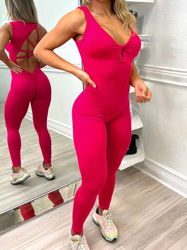 Levoire | Femme sexy dos nu Yoga Fitness combinaison