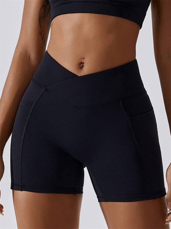 Levoire | Femme Naked Hip Pocket Crossover Livio Leggings Shorts de Sport Blanc