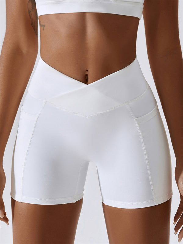 Levoire | Femme Naked Hip Pocket Crossover Livio Leggings Shorts de Sport Noir