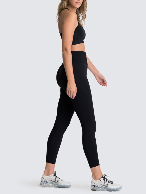 Levoire | Dame Magnifique Dos Taille Haute Pêche Hanches Sans Couture Tricoté Gilet Pantalon Deux Pièces Ensemble