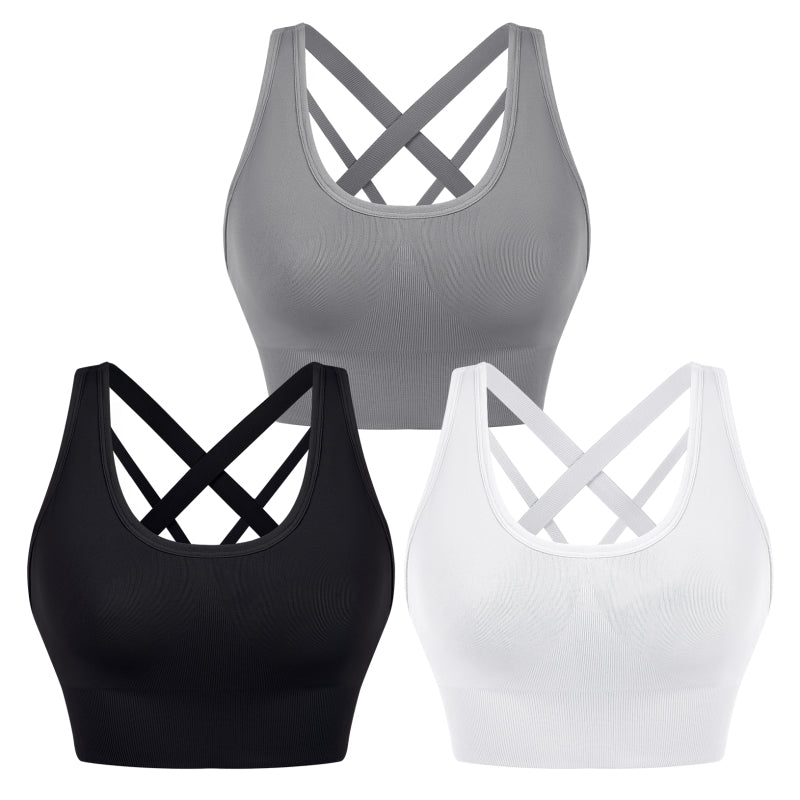 Levoire | Femmes Ristiöstrap Local Sportif Soutien-gorge Musta+blanc+haro
