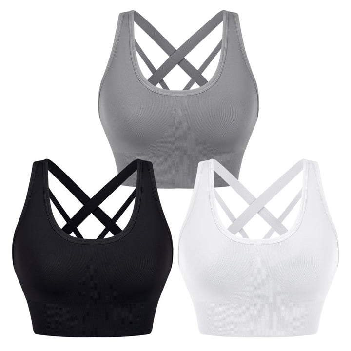 Levoire | Femmes Ristiöstrap Local Sportif Soutien-gorge Musta+blanc+haro