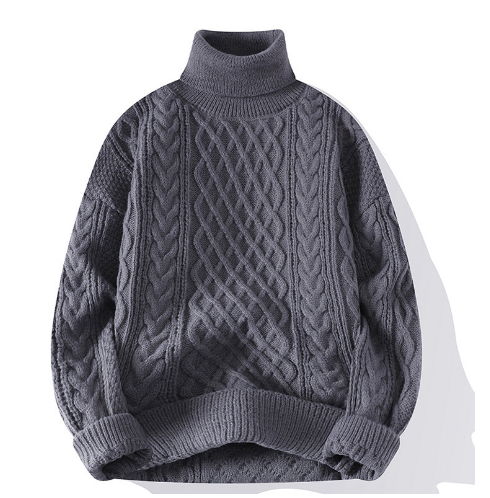 Levoire | Pull À Col Roulé Torsadé Vintage Gris