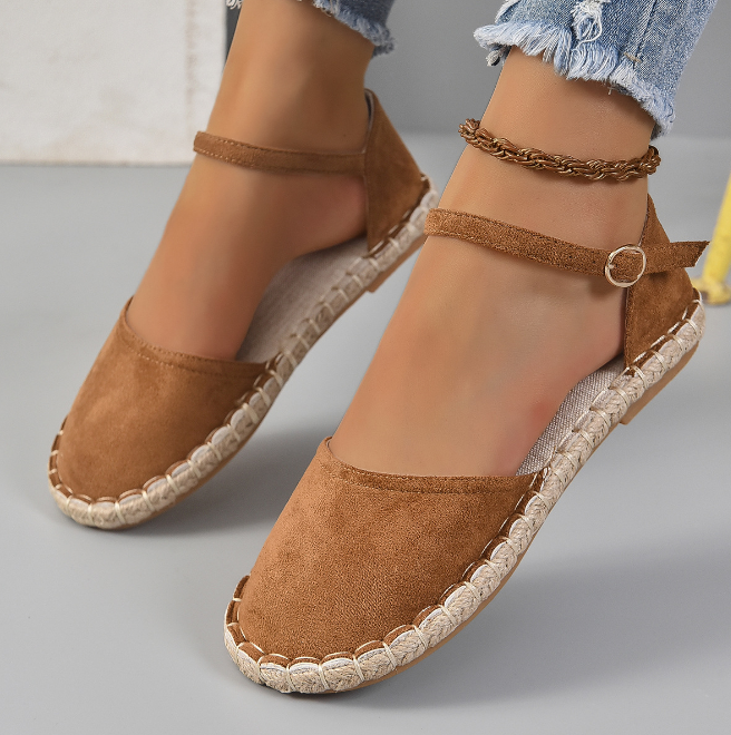 Levoire | Sandales Espadrilles Noires Boho Pour Femmes Avec Bride Khaki