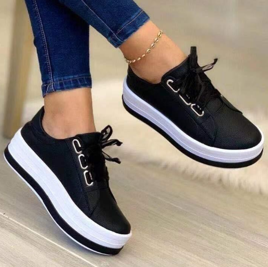 Levoire | Chaussures Confortables Et Tendance Pour Femmes Avec Lacets Noir