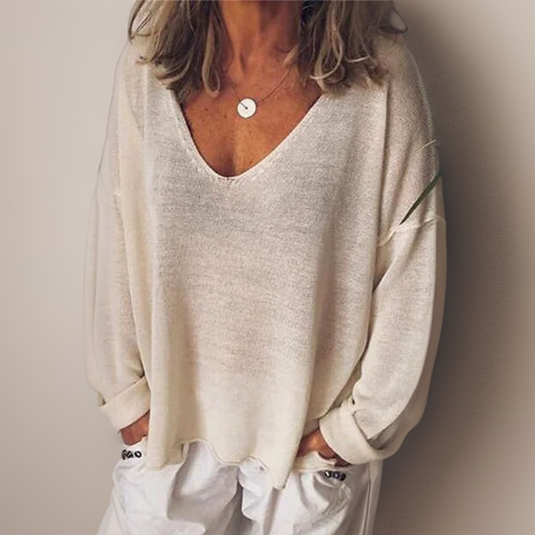 Levoire | Luxe V-Cou-Ouverte Chemise Khaki