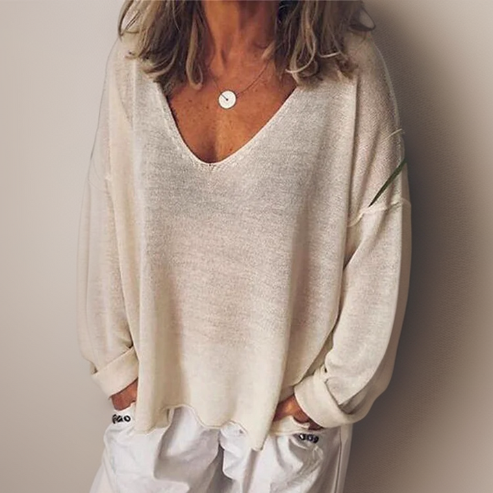 Levoire | Luxe V-Cou-Ouverte Chemise Khaki