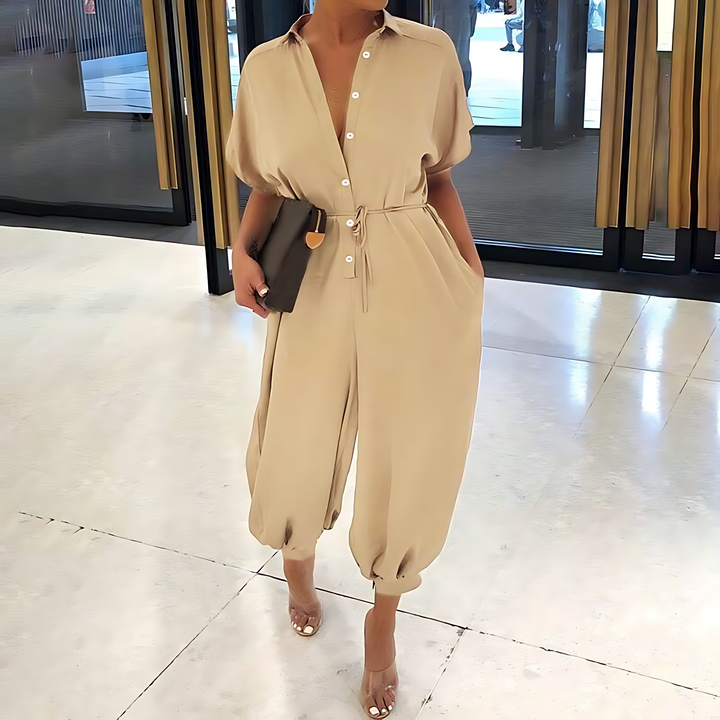 Levoire | Robe Léopard Élégante Simple Khaki