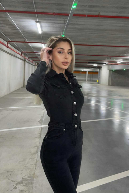 Levoire | Salopette En Denim Gris Foncé