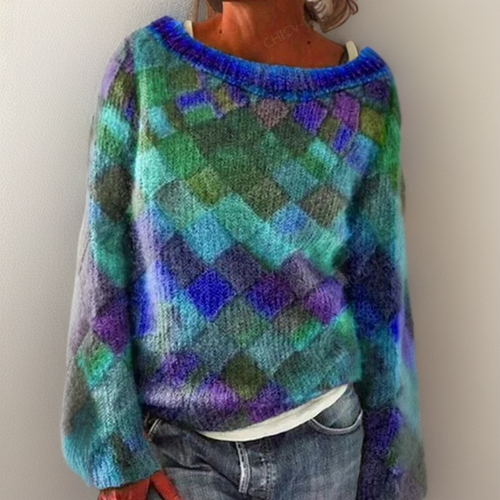 Levoire | Pull Élégant, Ample Avec Motif À Carreaux