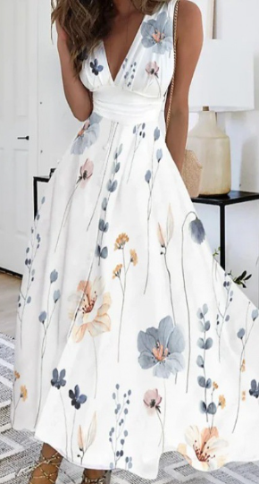 Levoire | Mini robe sans manches à imprimé végétal frais