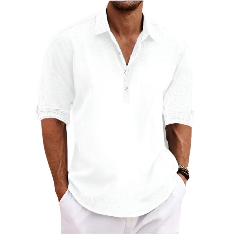 Levoire | Chemise En Lin Classique Pour Hommes Blanc