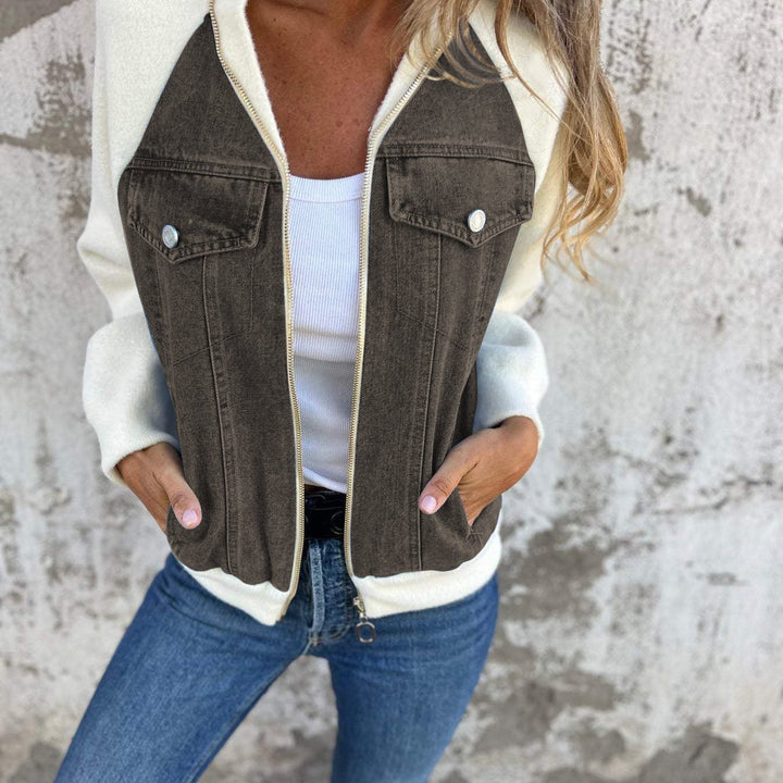 Levoire | Long Comfortable Jacket With Long Sleeves And Zipper Closure Gris foncé