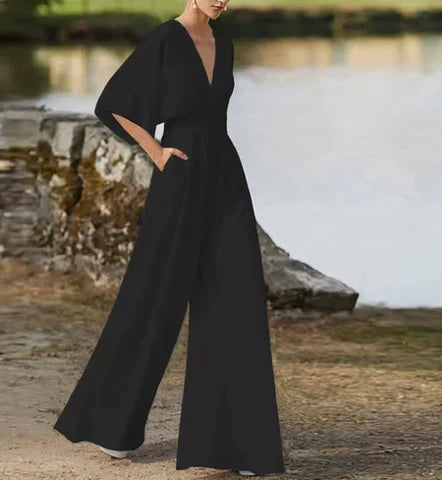 Levoire | Printemps Combinaisons À Manches Longues Avec Fermeture Éclair Unie Noir