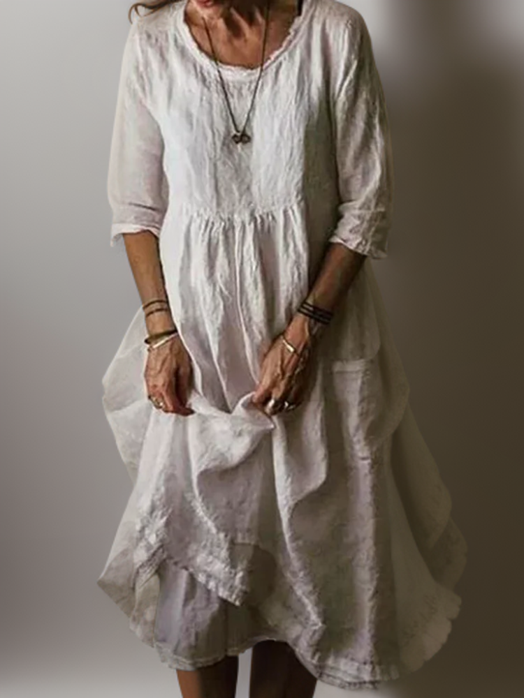 Levoire | Robe Maxi Col Rond Blanc