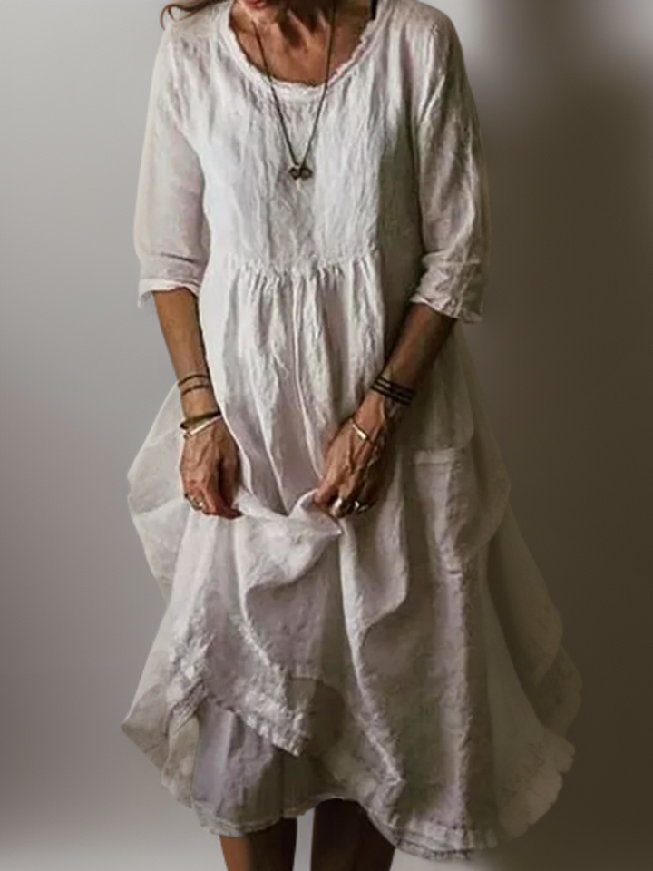 Levoire | Robe Maxi Col Rond Blanc
