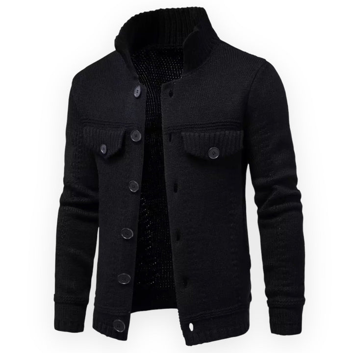 Levoire | Pull Homme Manches Longues avec Protège-Boutons Noir