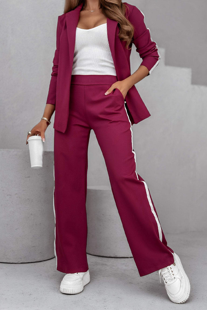 Levoire | Tailleur Blazer Luxueux Raffiné Pour Femmes Rot