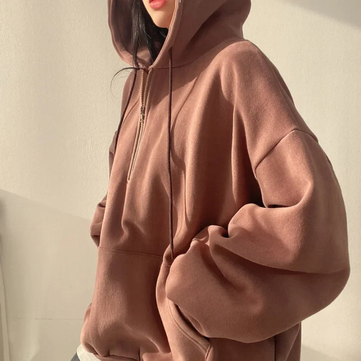 Levoire | Harajuku Sweat À Capuche Pour Femmes Confort Et Style En Une Seule Pièce Marron foncé