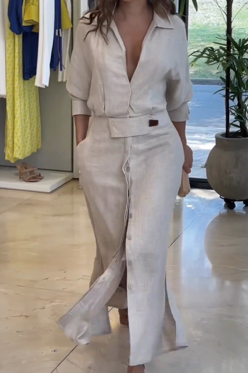 Levoire | Robe Maxi En Lin Classique