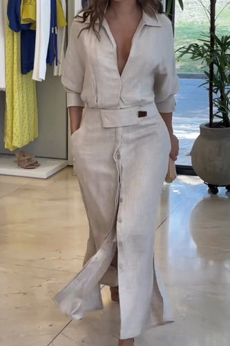 Levoire | Robe Maxi En Lin Classique