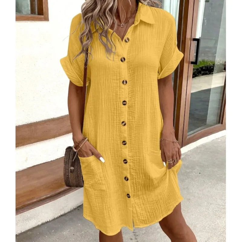 Levoire | Robe d'été avec col Jaune
