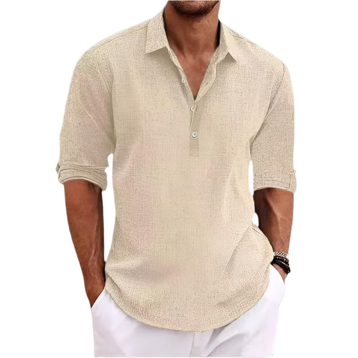 Levoire | Chemise En Lin Classique Pour Hommes Beige