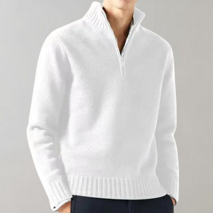 Levoire | Pull Semi-Zippé Blanc