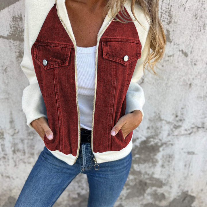 Levoire | Veste Longue à Manches Zippée Confortable Rot