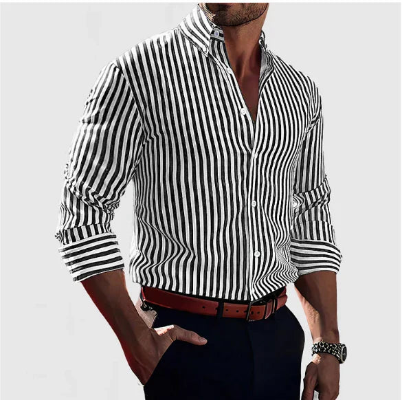 Levoire | Chemise Pour Homme À Rayures Ra Noir