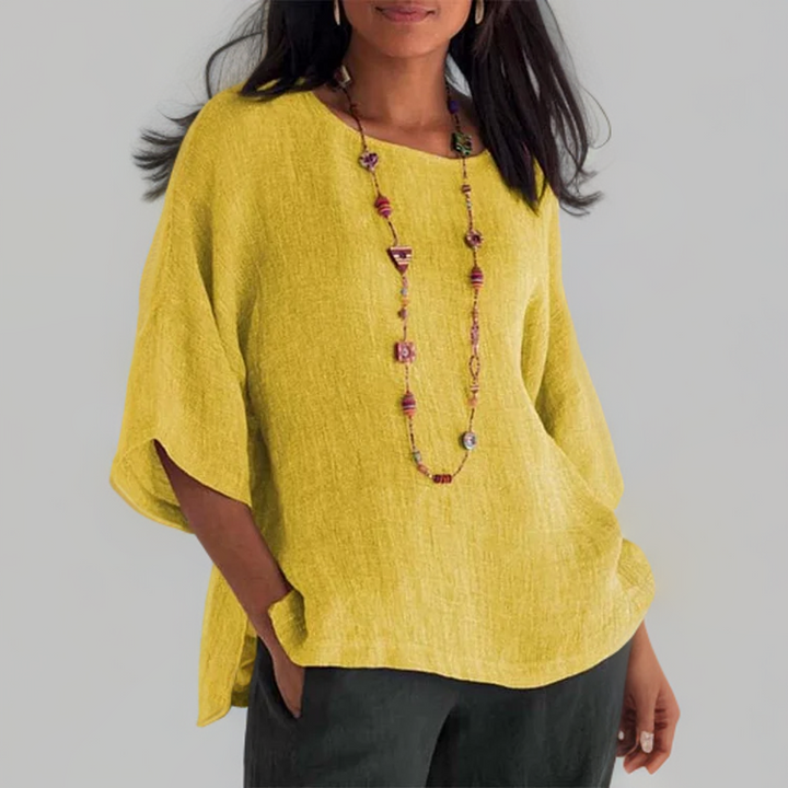 Levoire | T-Shirt À Manches 3/4 Et Col Rond Jaune