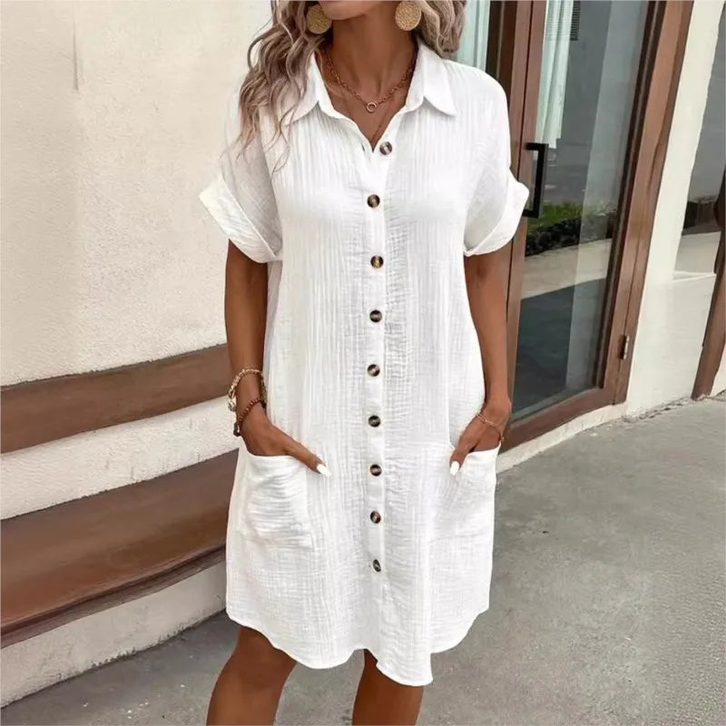 Levoire | Robe d'été avec col Blanc