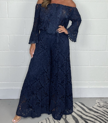 Levoire | Accessoire De Loisirs Deux Pièces Avec Design De Tricot À Col Ouvert Bleu foncé