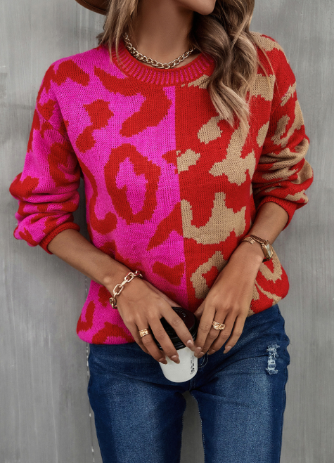 Levoire | Élégant Tendance Doux Pull Rose rouge