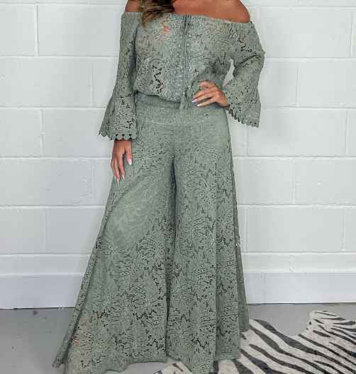 Levoire | Accessoire De Loisirs Deux Pièces Avec Design De Tricot À Col Ouvert Vert