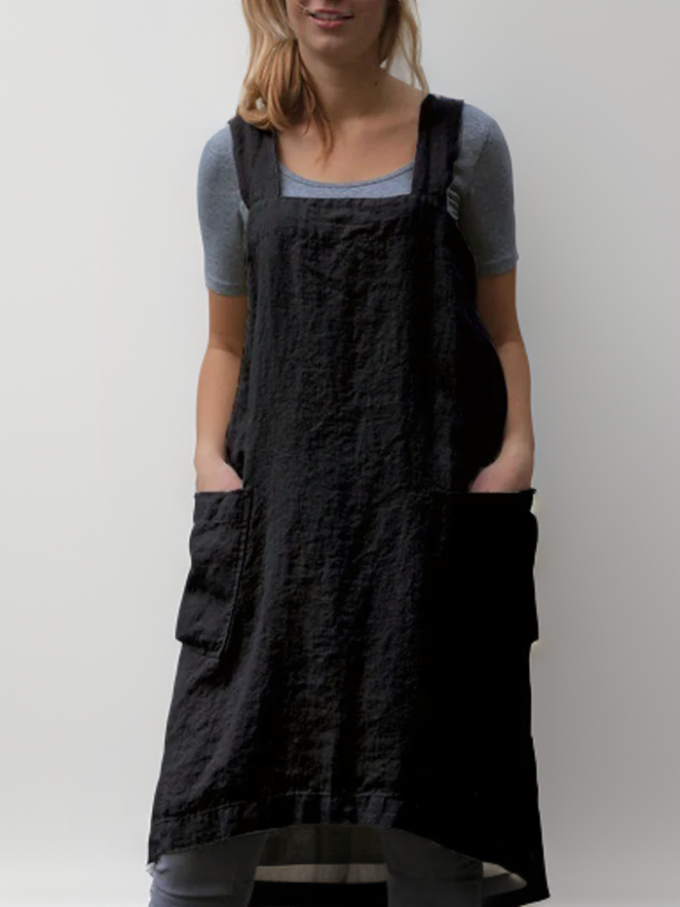 Levoire | Tablier Simple Avec Bandes Croisées Au Dos Noir