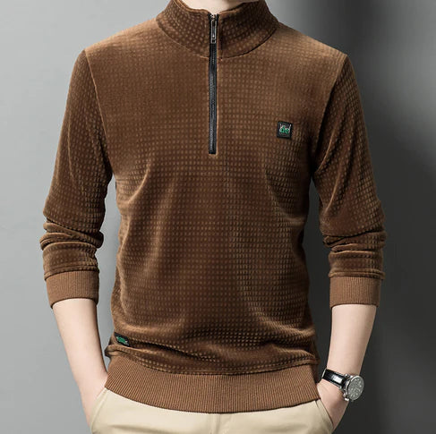 Levoire | Pull En Alpaga Polaire Avec Fermeture Éclair Mi-Longue Braun