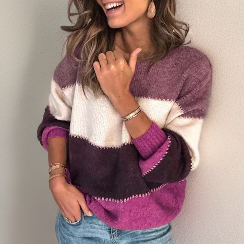 Levoire | Pull Rayé Luxe Confortable Violet