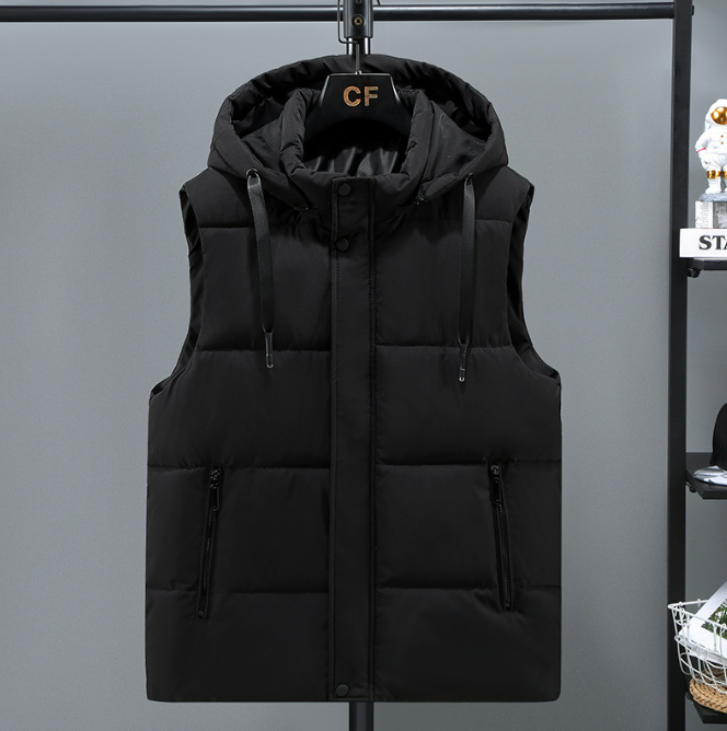 Levoire | Veste Intermédiaire D'Été Rembourrée Avec Capuche Pour Hommes Noir