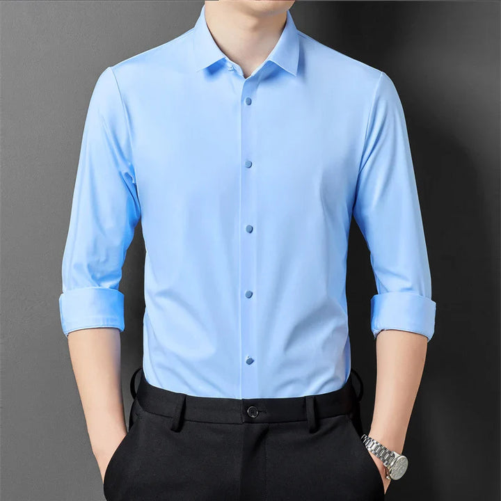 Levoire | Slim Fit Chemises Élégant Et Conception Élastique Bleu