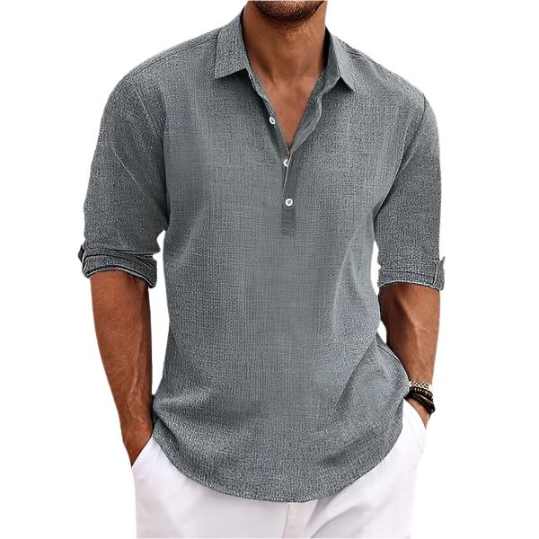 Levoire | Chemise En Lin Classique Pour Hommes Gris