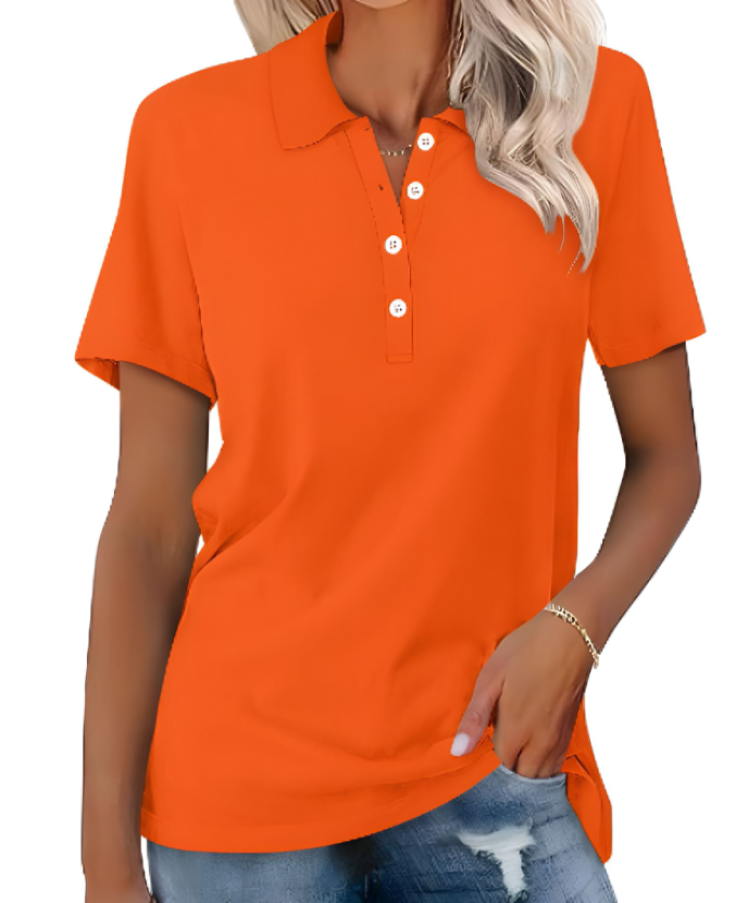 Levoire | Polo Shirt Durable Femmes - Polo Shirt Femmes - Poloshirts Femmes Orange