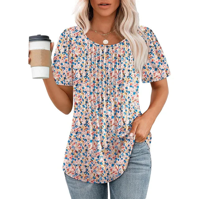 Levoire | T-shirt d'été élégant Fleurie Rose