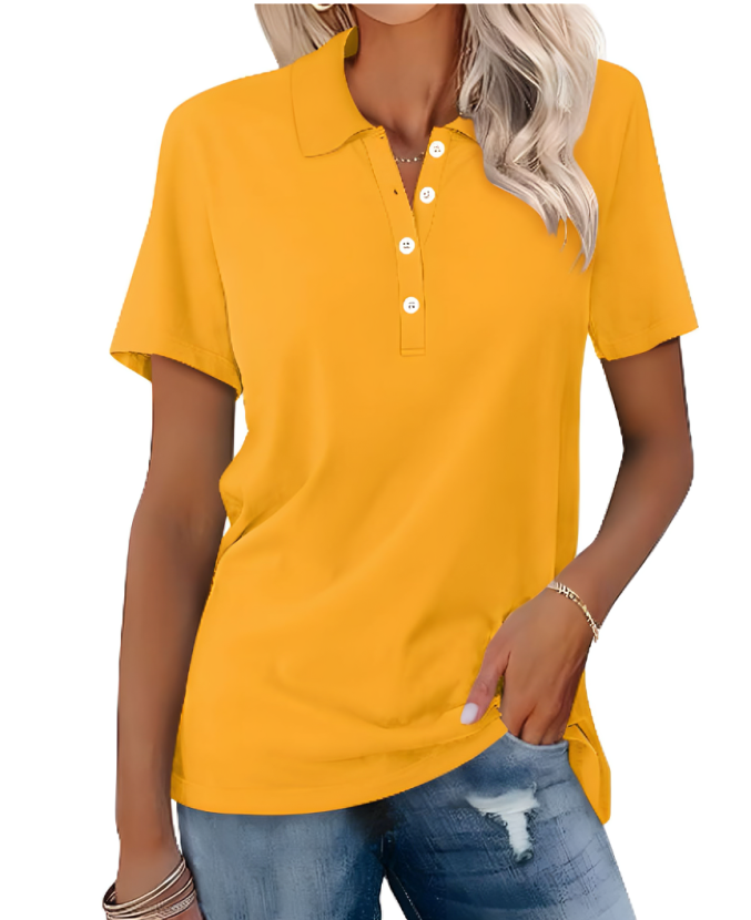 Levoire | Polo Shirt Durable Femmes - Polo Shirt Femmes - Poloshirts Femmes Jaune