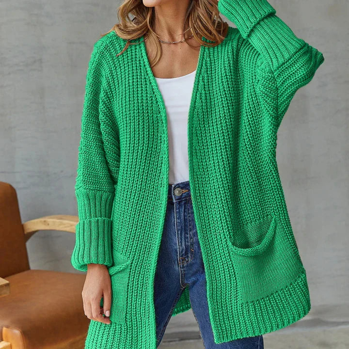 Levoire | Veste En Tricot Pour Femmes Avec Poches Vert
